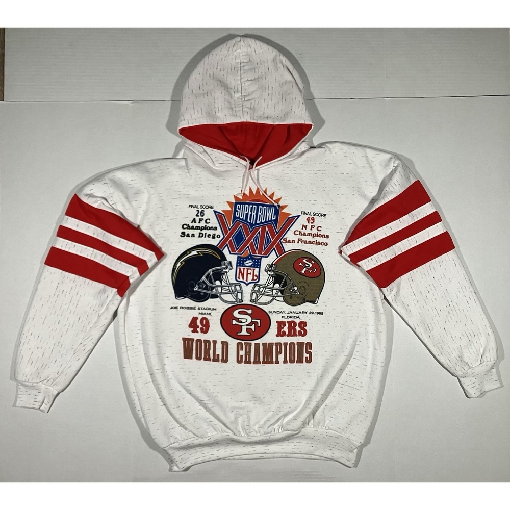 VTG Superbowl XXIX Hoodie Mens XL 1995 San Diego Chargers vs San Francisco 49ers